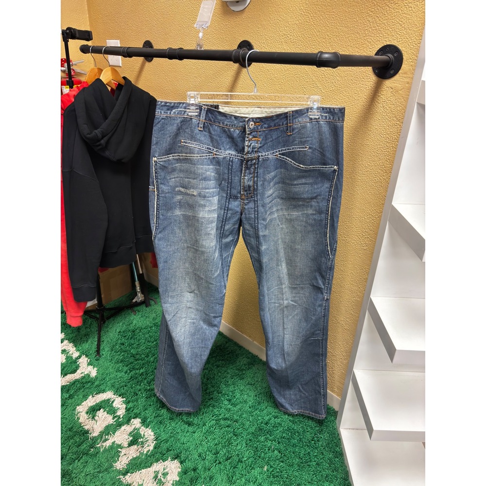 Marithe Francois Girbaud Mens Baggy Denim Jeans Blue Size 38 Men Vintage